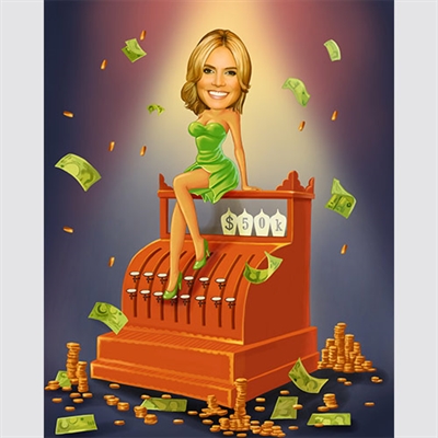 Rich Girl Caricature from Photo - myDaVinci